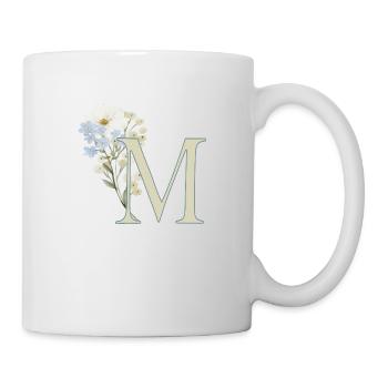 M avec des fleurs - Mug blanc - blanc - Droite