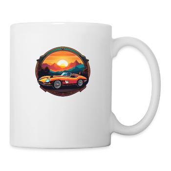 voiture vintage couché de soleil - Mug blanc - blanc - Droite