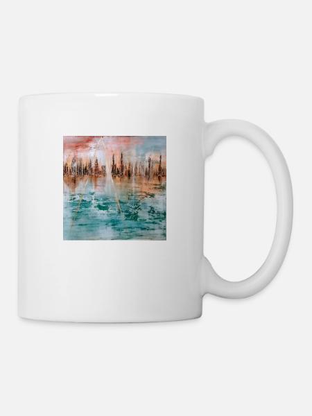Cité futuriste sur l'eau - Mug blanc - blanc