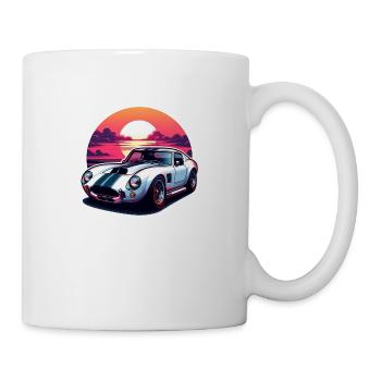voiture vintage couché de soleil - Mug blanc - blanc - Droite