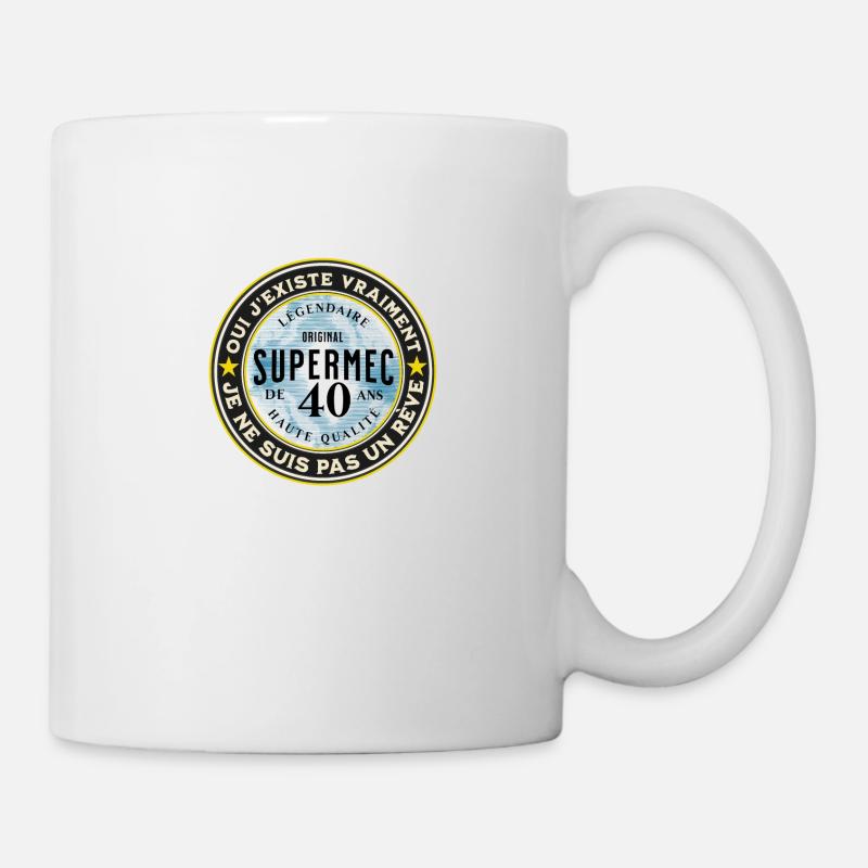 "T-Shirt Homme 40 Ans - L'Authentique Supermec - Mug blanc - blanc