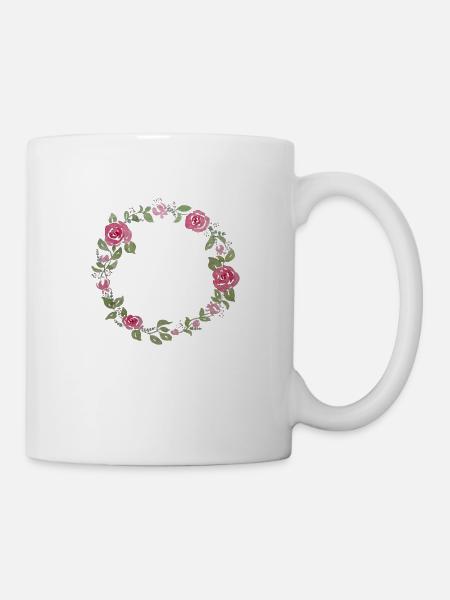 Blumenkranz - Tasse - Weiß