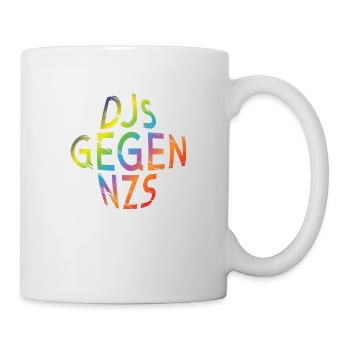 DJs gegen NZS rundes Logo Regenbogen Design - Tasse - Weiß - Rechts
