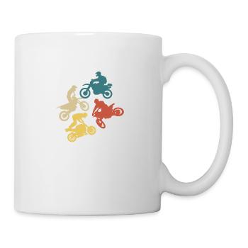 Vintage Retro Motorrad - Tasse - Weiß - Rechts
