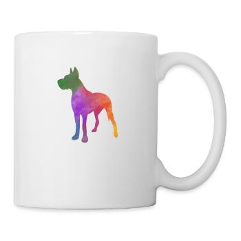 DEUTSCHE DOGGE BUNTER REGENBOGEN - Tasse - Weiß - Rechts