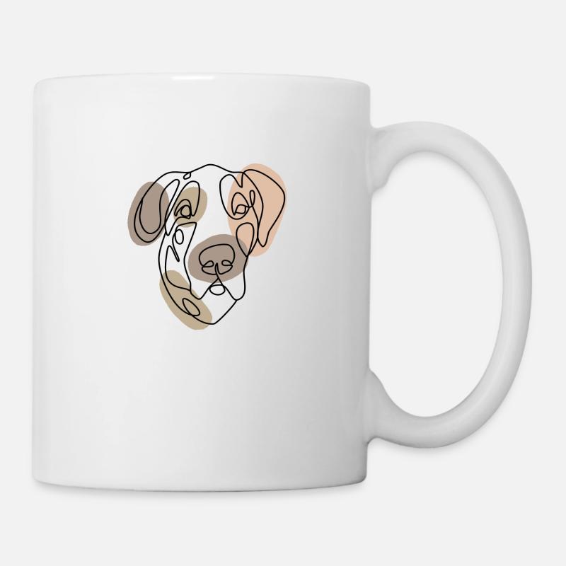 GREAT DANE, one line retro - Mug - white