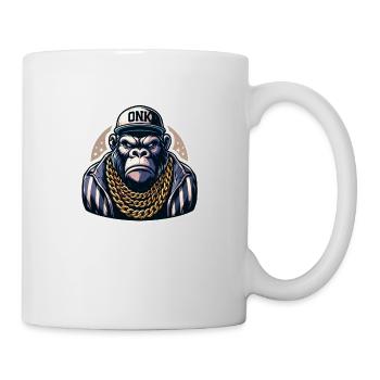 Gorilla with Gold Chain - Mug - white - Right