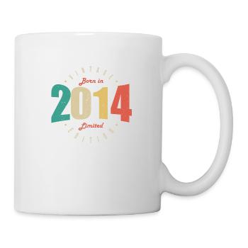 2014 Vintage Retro Jubiläum Geschenk 2014 - Tasse - Weiß - Rechts