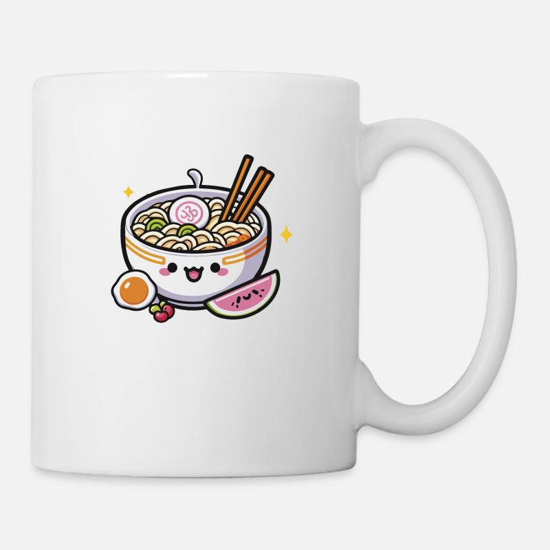 Süßes Kawaii-Ramen-Essen - Tasse - Weiß