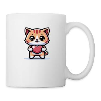 Cute Kitten heart I love you - Mug - white - Right