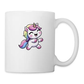 Fröhliches Einhorn tanzt - Tasse - Weiß - Rechts