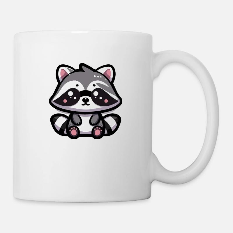 Bébé raton laveur kawaii mignon - Mug blanc - blanc