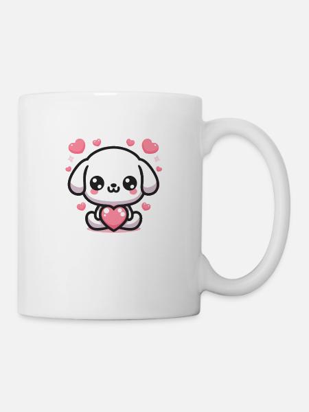 Cute Puppy Dog Heart - Mug - white