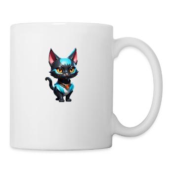 Katze Comic süß - Tasse - Weiß - Rechts