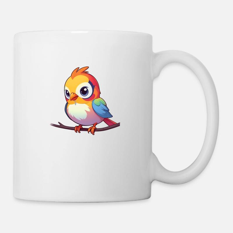 Regenbogen-Spatz - Tasse - Weiß