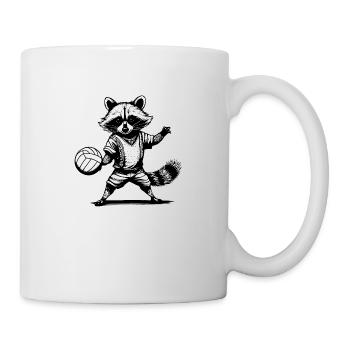 raton laveur, graffiti, gris, aquarelle, tennis - Mug blanc - blanc - Droite