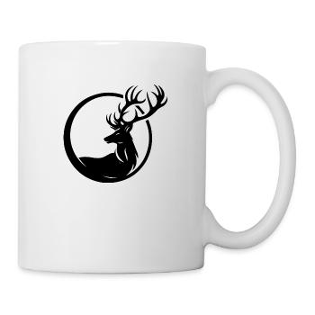 Logo cerf en noir et blanc - Mug blanc - blanc - Droite