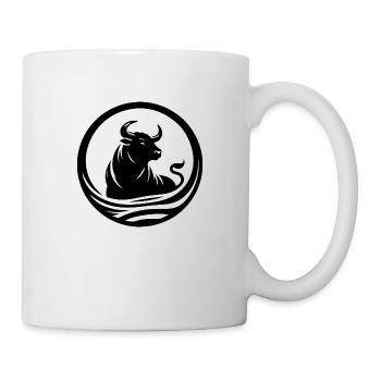 Logo taureau en noir et blanc - Mug blanc - blanc - Droite