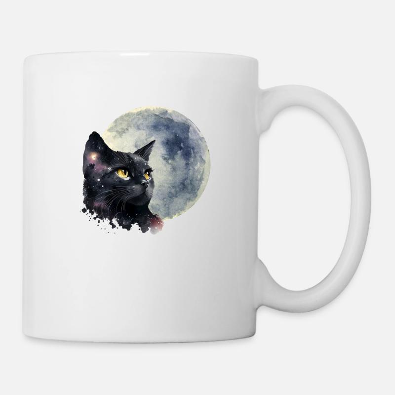 Chat de la lune - Mug blanc - blanc