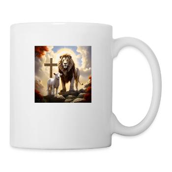 A strong Lion and a Lamb 2 - Mug - white - Right