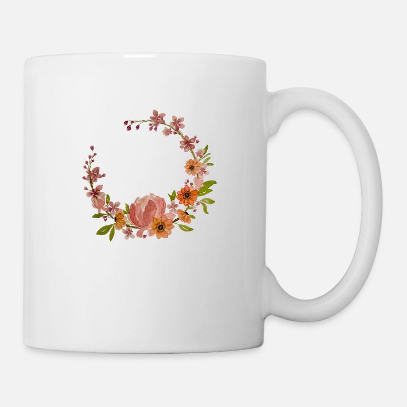 Asymmetrische Blumenkrone - Tasse - Weiß