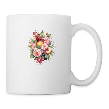 Blumen und Obst - Tasse - Weiß - Rechts
