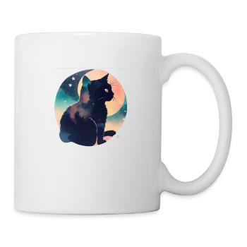 Katze in den Sternen - Tasse - Weiß - Rechts