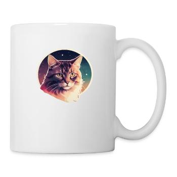 Katze in den Sternen - Tasse - Weiß - Rechts