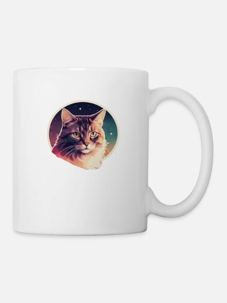 Katze in den Sternen - Tasse - Weiß