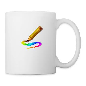 Crayon arc-en-ciel couleur vie dessin illustration - Mug blanc - blanc - Droite