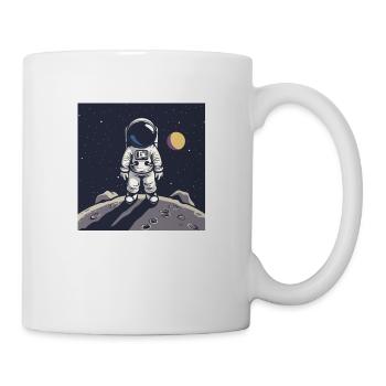 Astronaute sur la surface lunaire - Mug blanc - blanc - Droite