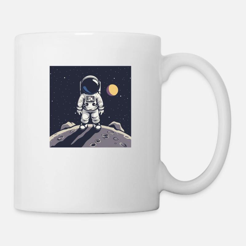 Astronaut auf Mondoberfläche - Tasse - Weiß