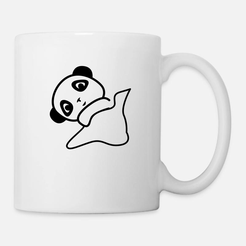 Ein niedlicher, schüchterner kleiner Panda schläft für ein Kind - Tasse - Weiß