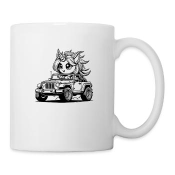 licorne voiture kawaii - Mug blanc - blanc - Droite