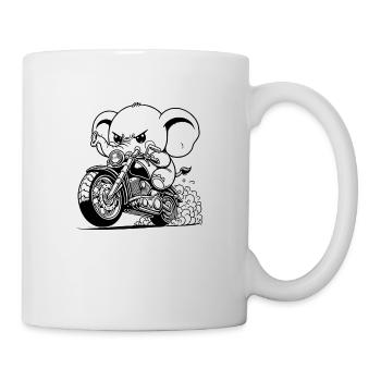 ELEPHANT ON MOTORCYCLE - Mug - white - Right