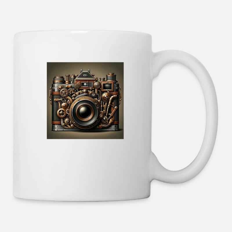 Steampunk Kamera - Tasse - Weiß