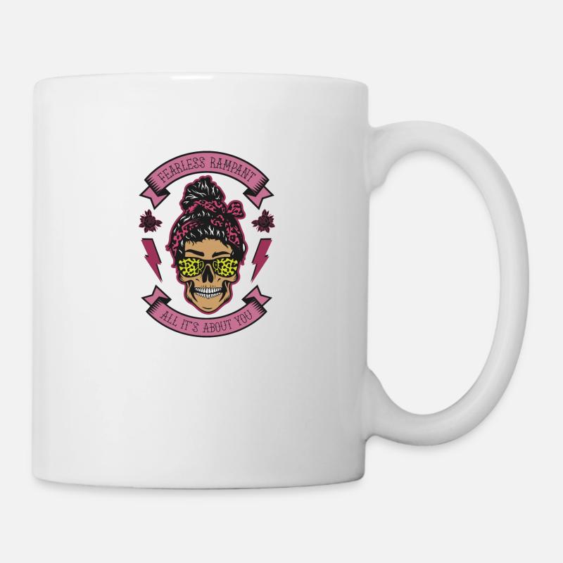 crâne ROSE - Mug blanc - blanc
