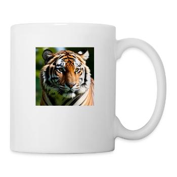 Tiger Motiv, Tigerblick - Tasse - Weiß - Rechts