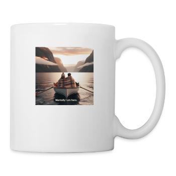 Pärchen Fjord - mentally I am here - Tasse - Weiß - Rechts