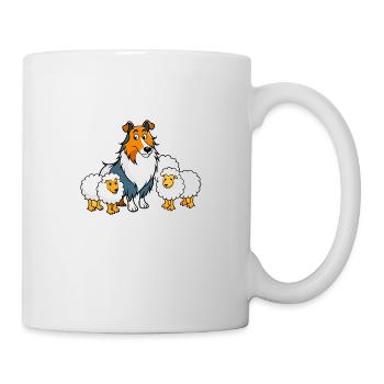 Gentle Collie Herding Sheep - Mug - white - Right