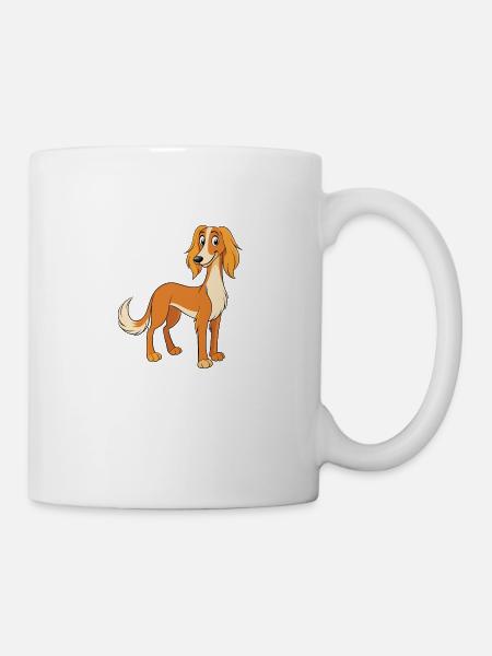 Anmutiger Saluki: Digitale Kunst - Tasse - Weiß