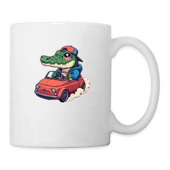 Krokodil-Auto - Tasse - Weiß - Rechts