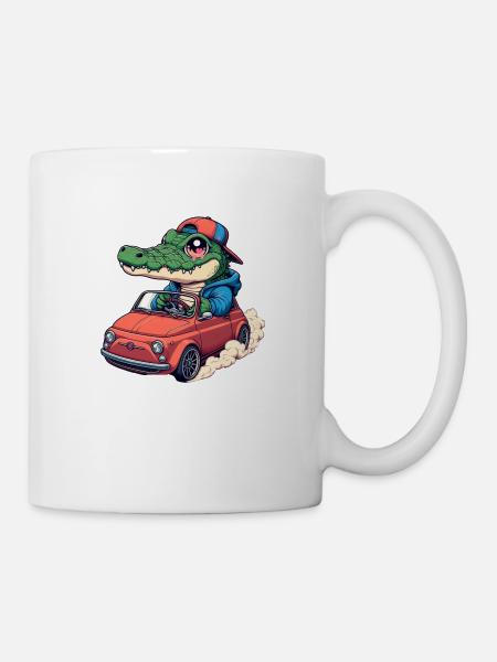 Crocodile Car - Mug - white