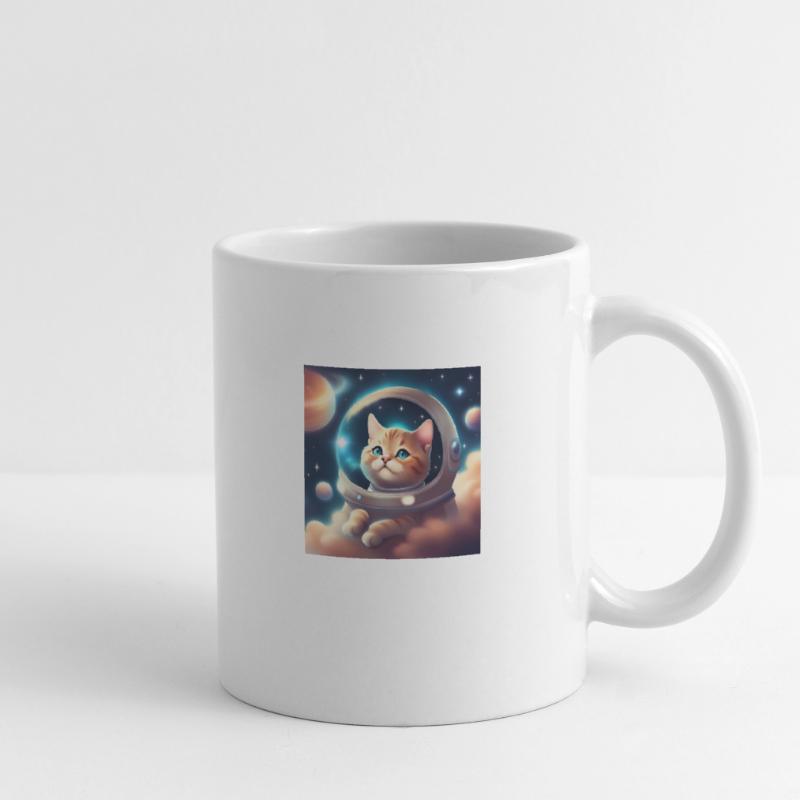 Chat mignon dans l’espace Mug blanc