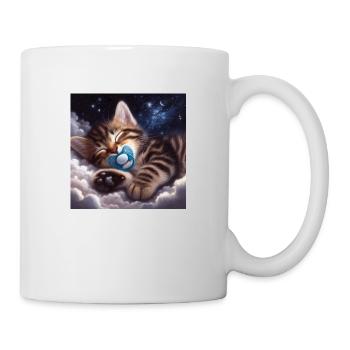 Cute kitten who sleeps with her pacifier. - Mug - white - Right