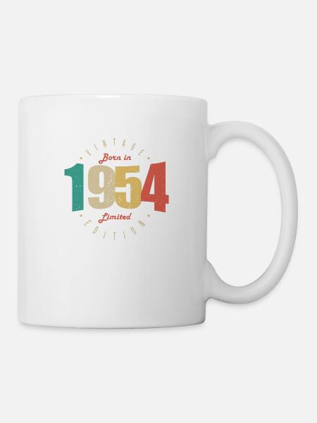 1954 Vintage Anniversaire Rétro Cadeau 1954 - Mug blanc - blanc