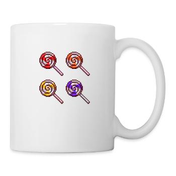 Candy Karamell Zucker Retro Pixel Lutscher - Tasse - Weiß - Rechts