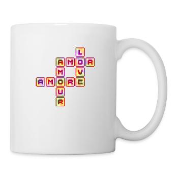 Amour Pixel Rétro Lettre Couleur Langues - Mug blanc - blanc - Droite