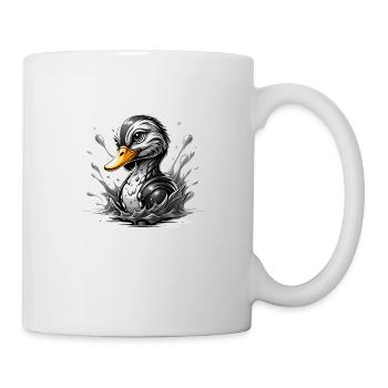 Canard noir et blanc - Mug blanc - blanc - Droite