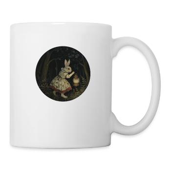 Lapin Vintage robe fille en lanterne de la forêt sombre - Mug blanc - blanc - Droite